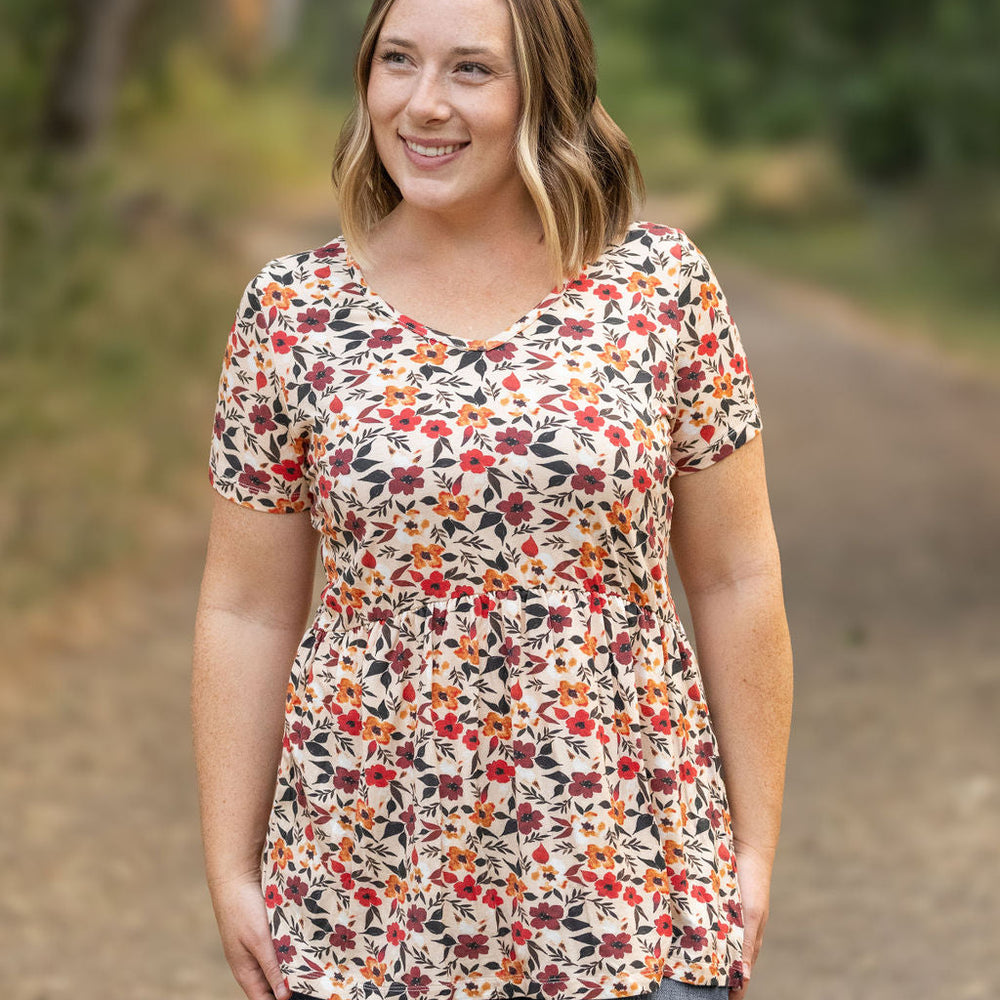 
                      
                        Sarah Ruffle Short Sleeve - Red Floral
                      
                    