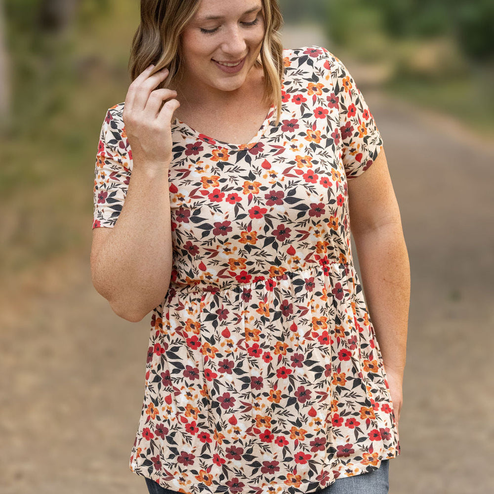 
                      
                        Sarah Ruffle Short Sleeve - Red Floral
                      
                    