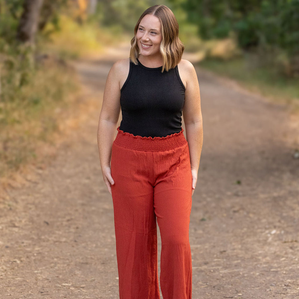 
                      
                        Presley Palazzo Pants - Brick | Women's Wide-Leg Pants
                      
                    