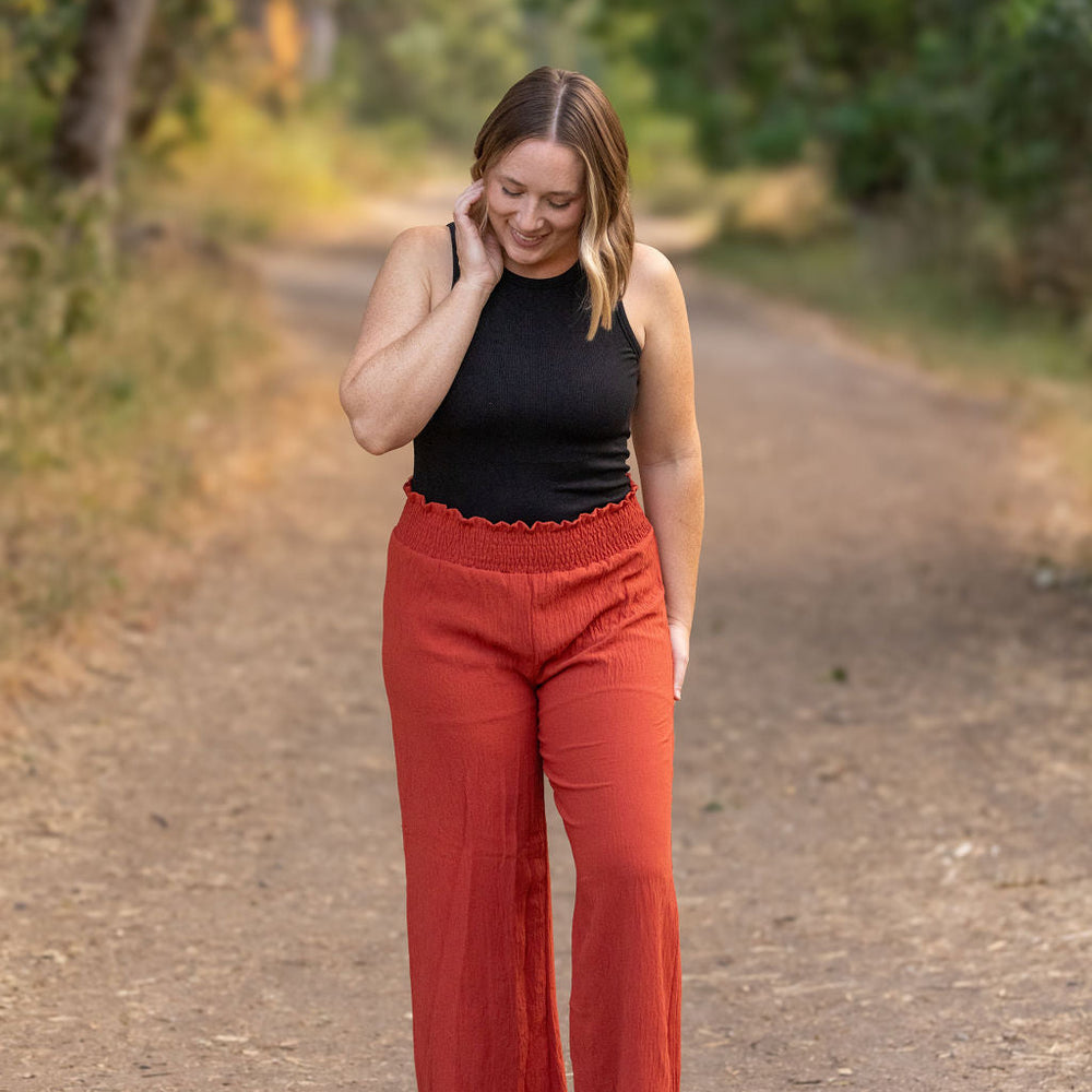 
                      
                        Presley Palazzo Pants - Brick | Women's Wide-Leg Pants
                      
                    