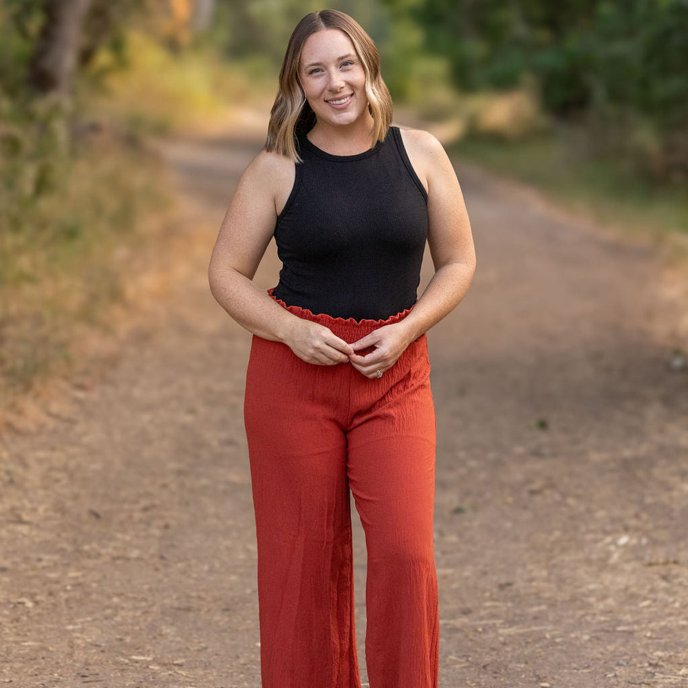 
                      
                        Presley Palazzo Pants - Brick | Women's Wide-Leg Pants
                      
                    