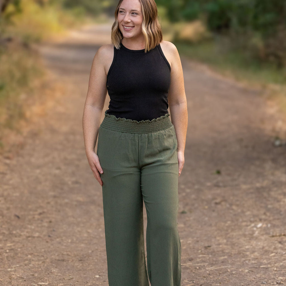 
                      
                        Presley Palazzo Pants - Olive | Women's Wide-Leg Pants
                      
                    