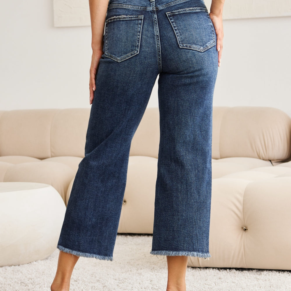 
                      
                        Tummy Control High Waist Raw Hem Jeans
                      
                    