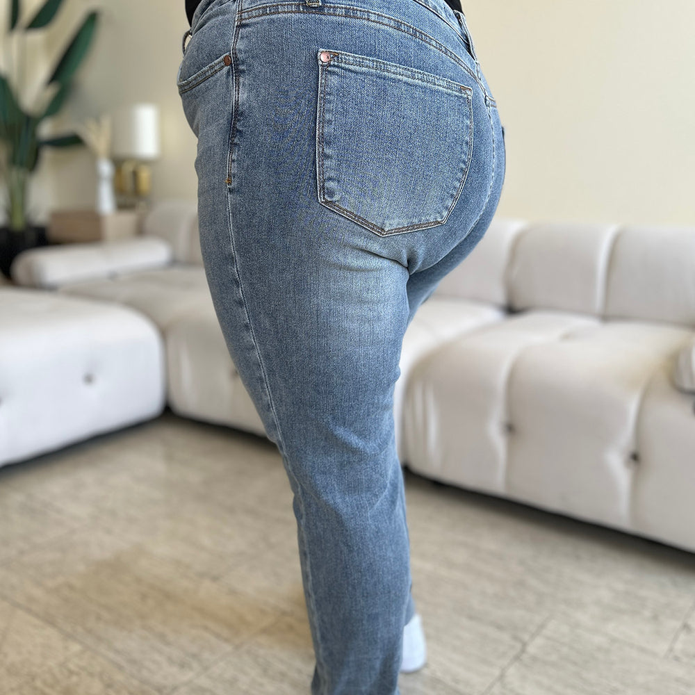 
                      
                        High Waist Cuff Hem Skinny Jeans
                      
                    