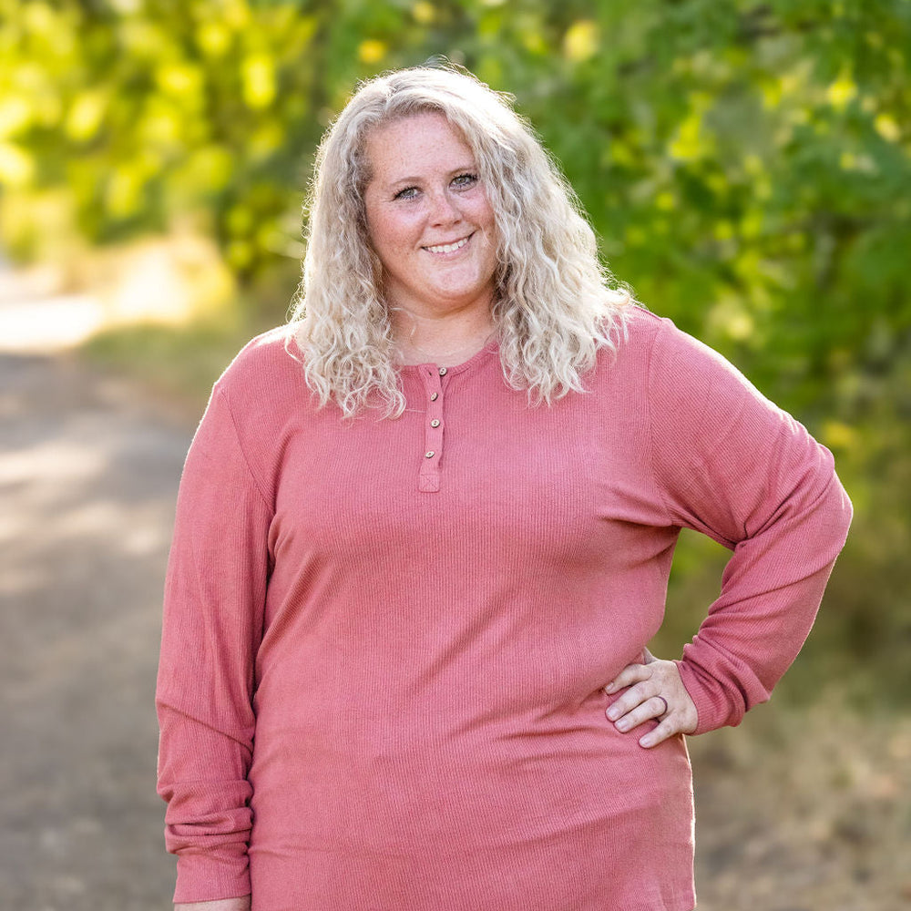 
                      
                        Brielle Henley Ribbed Long Sleeve - Terra Cotta
                      
                    