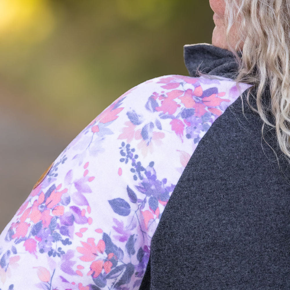 
                      
                        Zoey ZipCowl - Charcoal and Fall Floral Leaves
                      
                    