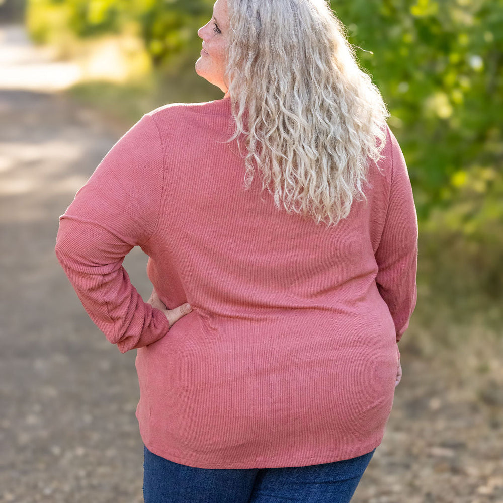 
                      
                        Brielle Henley Ribbed Long Sleeve - Terra Cotta
                      
                    