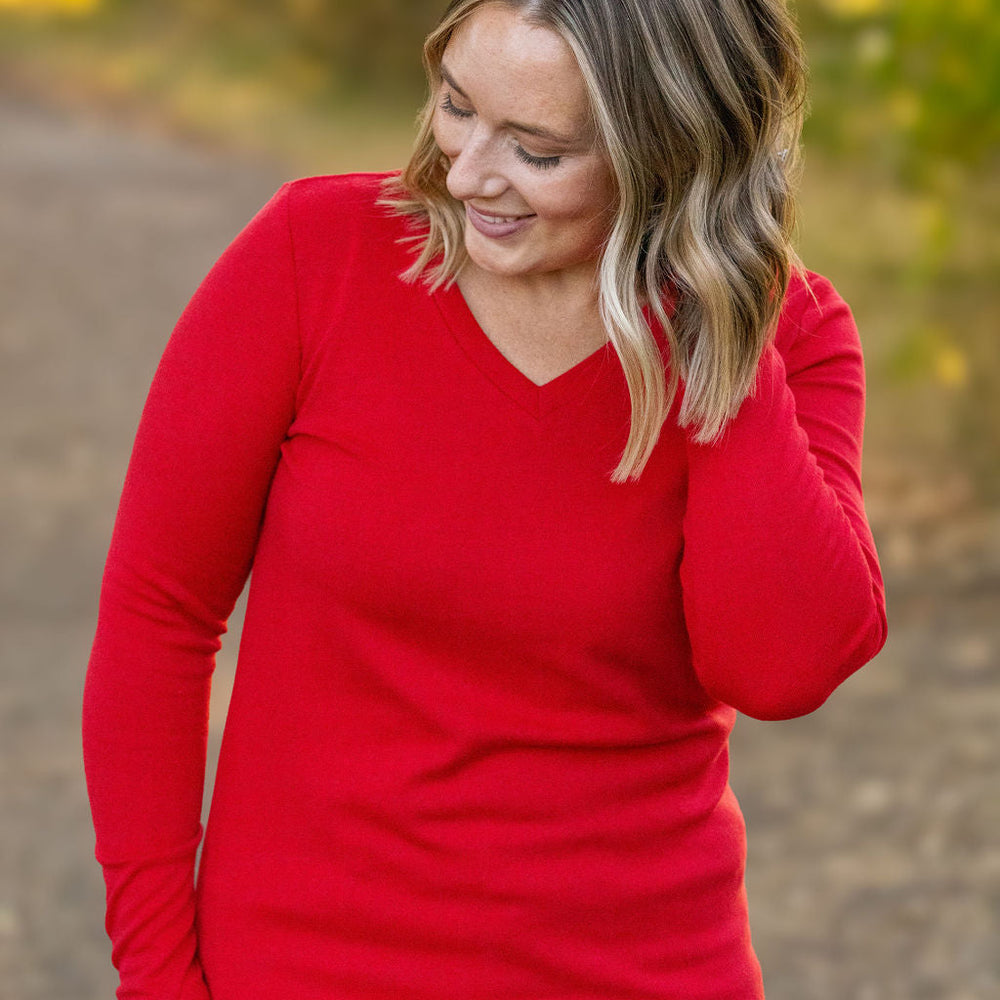 
                      
                        Leah Long Sleeve Top - Red
                      
                    