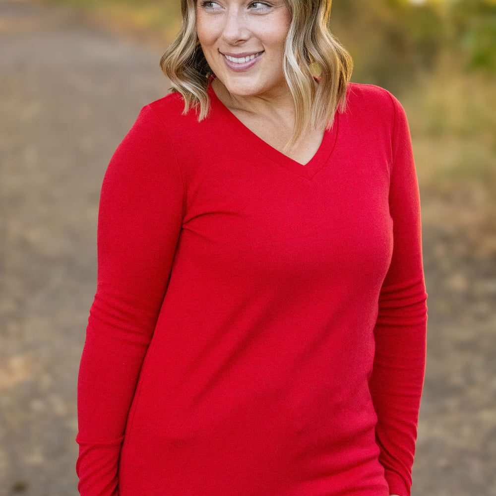 
                      
                        Leah Long Sleeve Top - Red
                      
                    