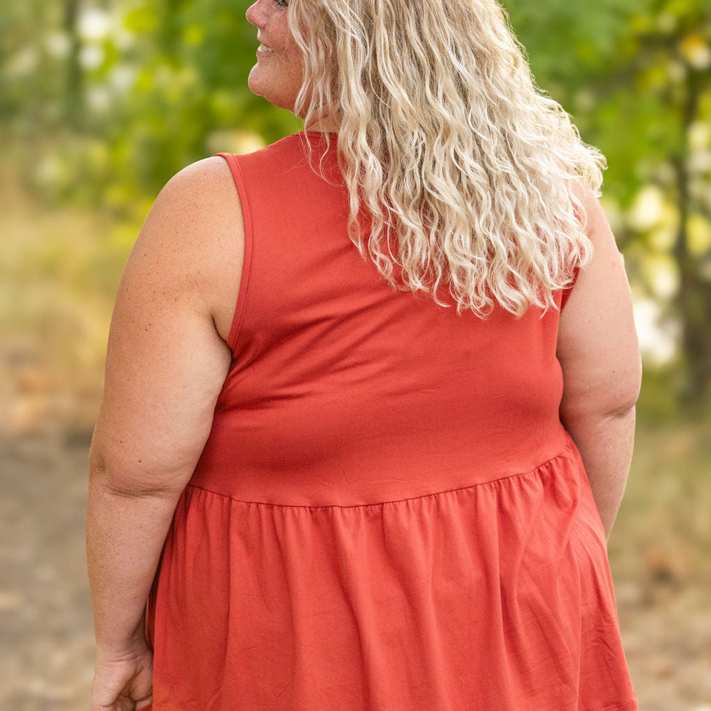 
                      
                        Renee Ruffle Tank - Brick
                      
                    