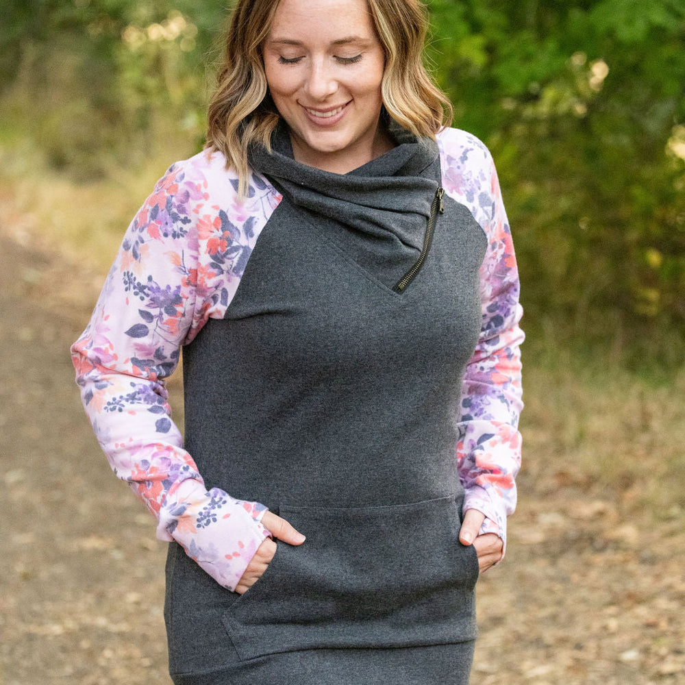 
                      
                        Zoey ZipCowl - Charcoal and Fall Floral Leaves
                      
                    