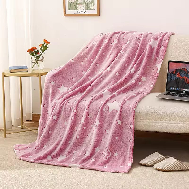 Pink Stars Glow Blanket