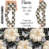 Cream Butterfly & Flower - Yoga Flares with Pockets