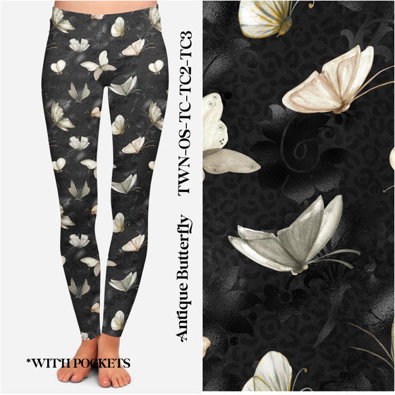 Antique Butterfly - Leggings with Pockets