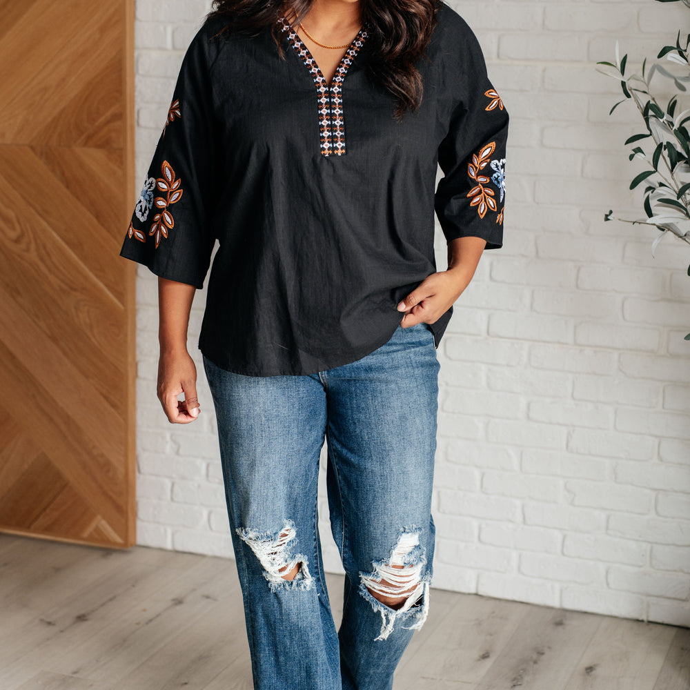 
                      
                        All In Me Embroidered V-Neck Blouse
                      
                    