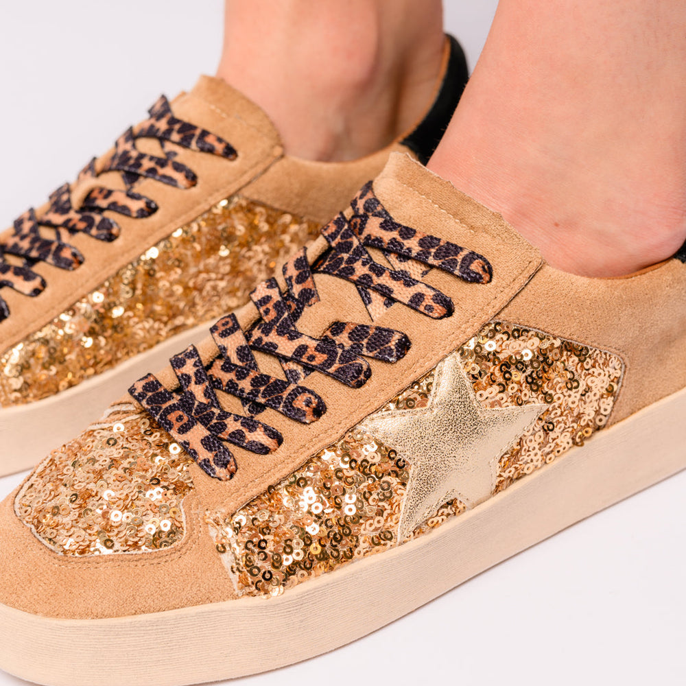 
                      
                        Another Round Sneakers in Gold Sequins
                      
                    