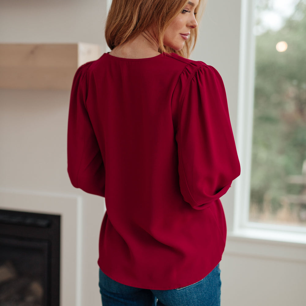 
                      
                        Back in Business V-Neck Blouse
                      
                    