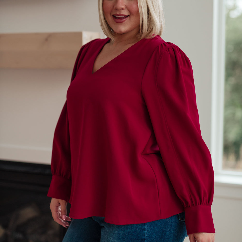 
                      
                        Back in Business V-Neck Blouse
                      
                    