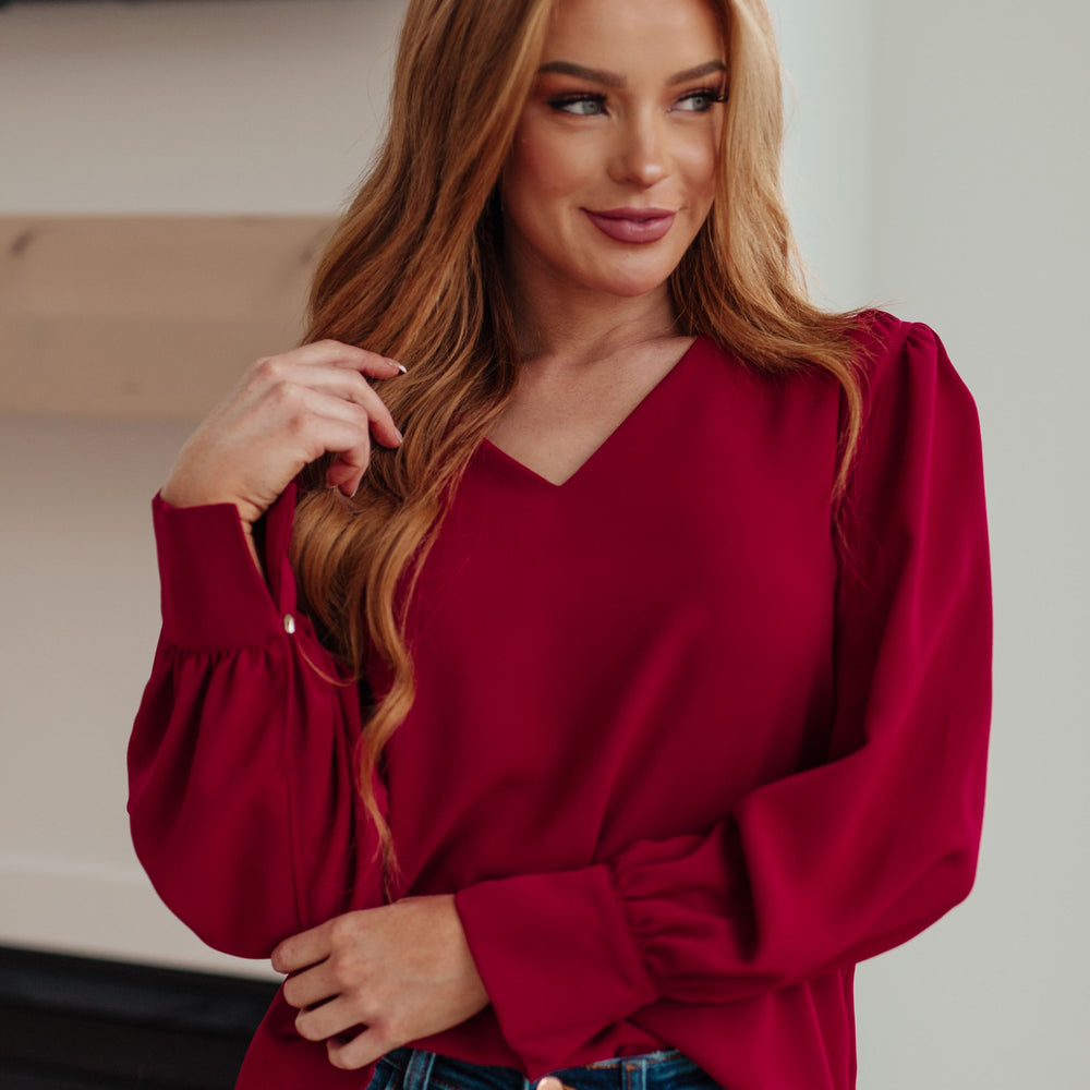 
                      
                        Back in Business V-Neck Blouse
                      
                    