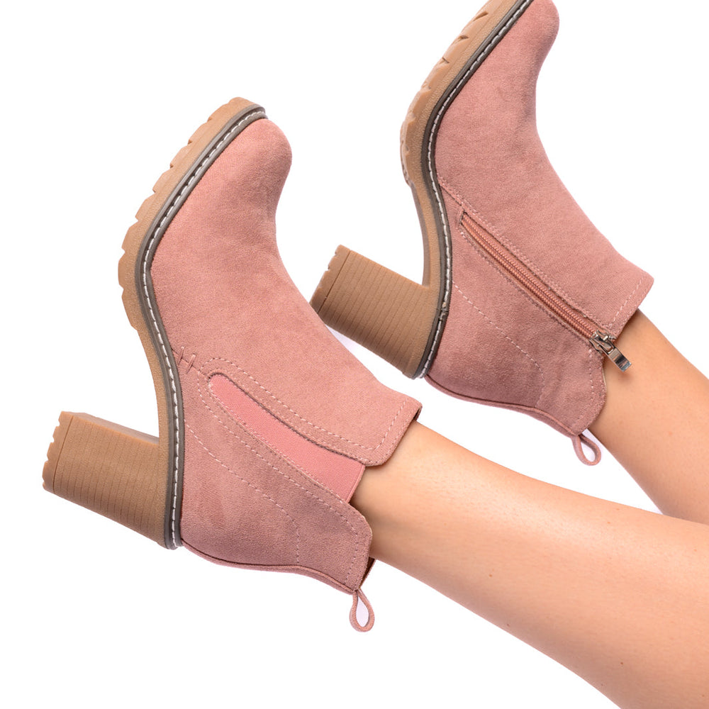 
                      
                        Bite Me Bootie in Blush Faux Suede
                      
                    