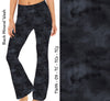 Black Mineral Wash Yoga Flares with Pockets