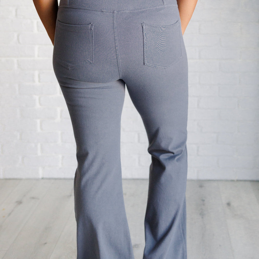 
                      
                        Building Habits Twill Flared Crossover Waist Pant in Titanium
                      
                    