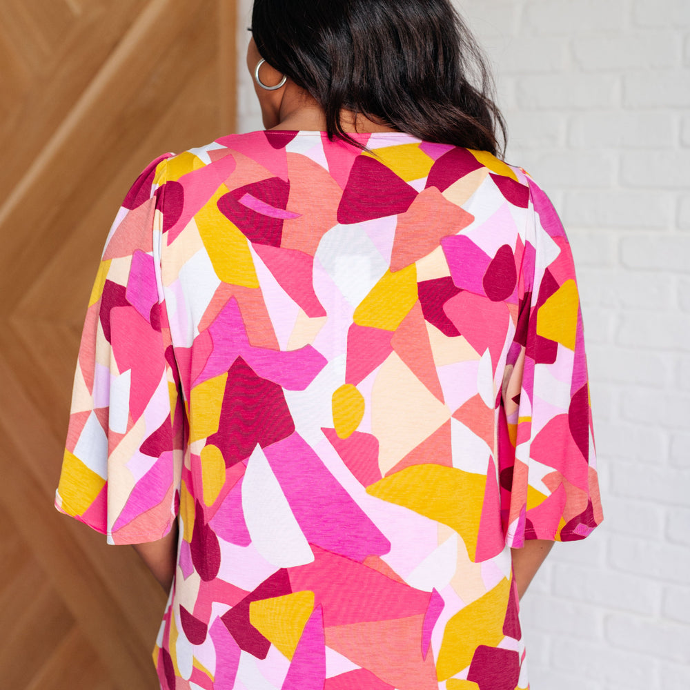 
                      
                        Cali Blouse in Magenta and Mustard Abstract
                      
                    