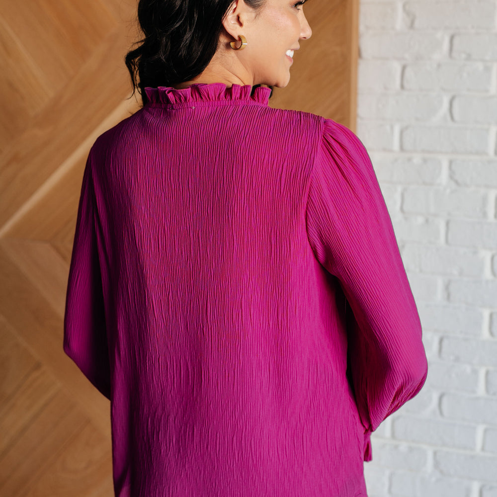 
                      
                        Candid Moment Ruffle Neckline Blouse
                      
                    