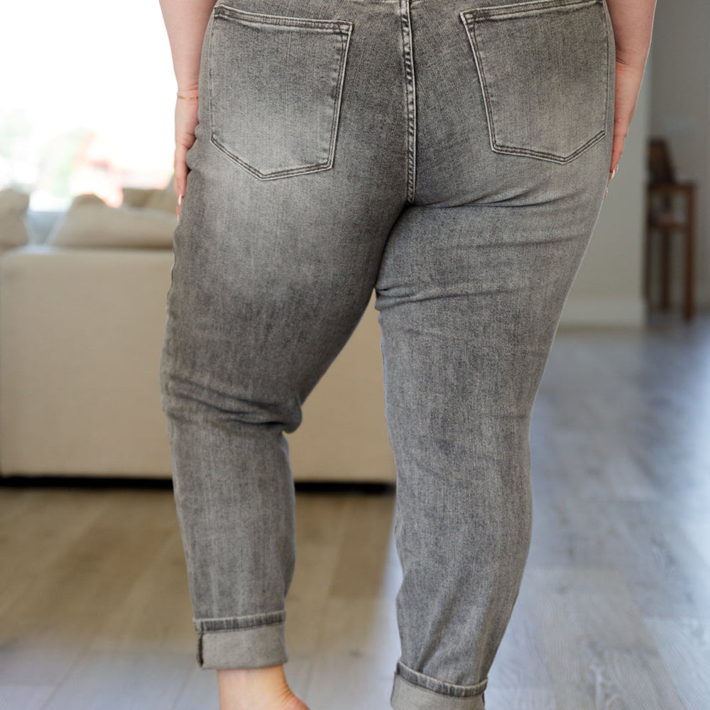 
                      
                        Charlotte High Rise Stone Wash Slim Jeans in Gray
                      
                    