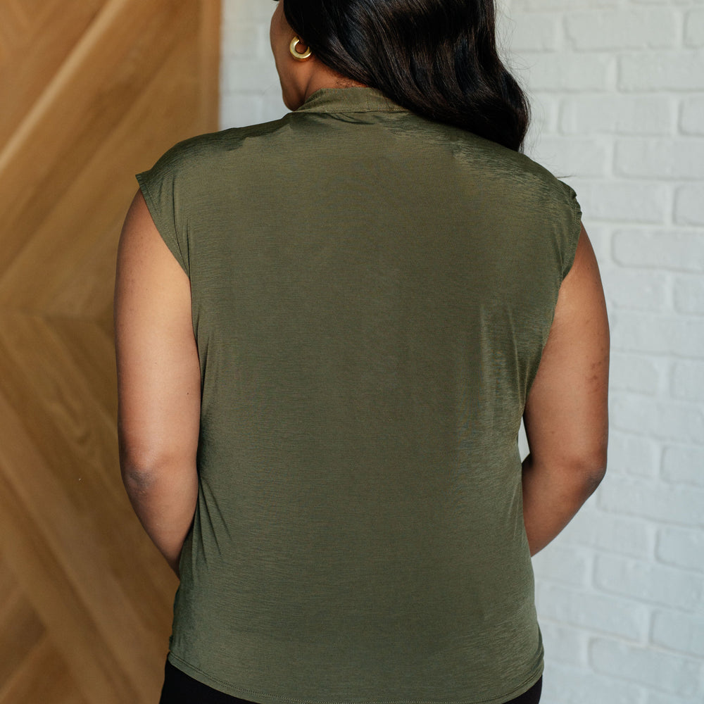 
                      
                        Classic Surplice Front Top in Olive
                      
                    