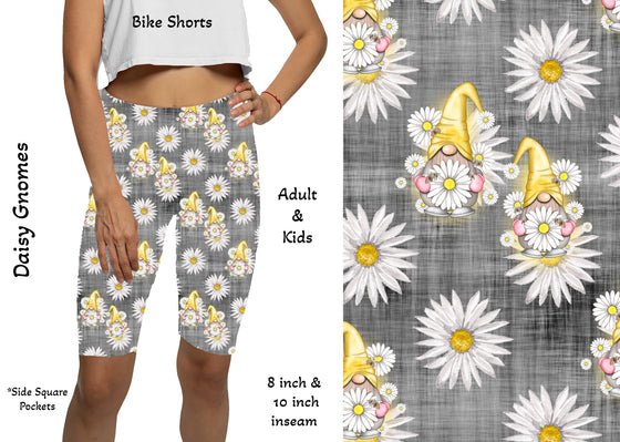 Daisy Gnomes 8" & 10" Yoga Bike Shorts with Pockets
