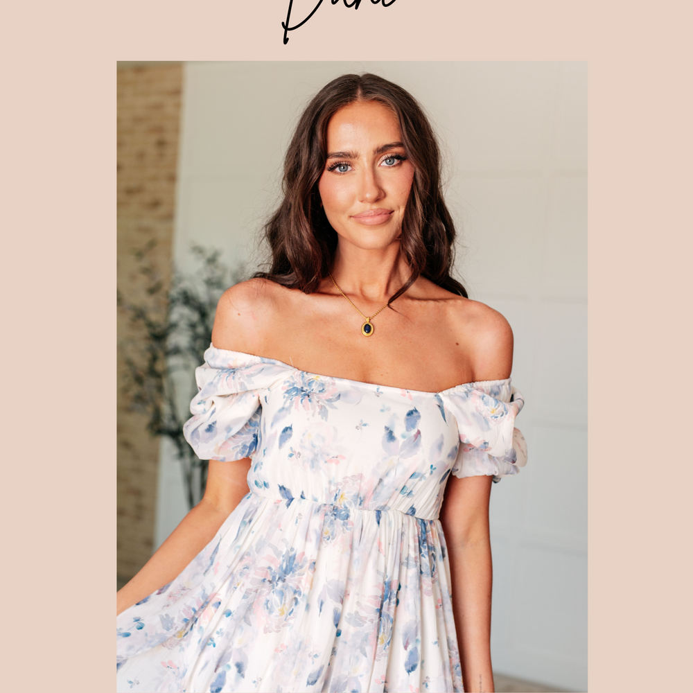 
                      
                        Gentle Yet Strong Balloon Sleeve Floral Dress
                      
                    