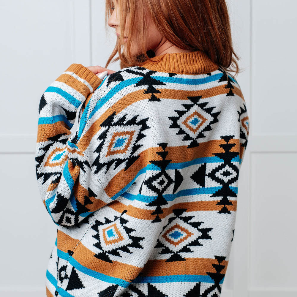 
                      
                        Desert Vibes Geometric Striped Sweater
                      
                    