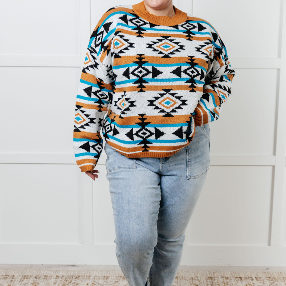 
                      
                        Desert Vibes Geometric Striped Sweater
                      
                    