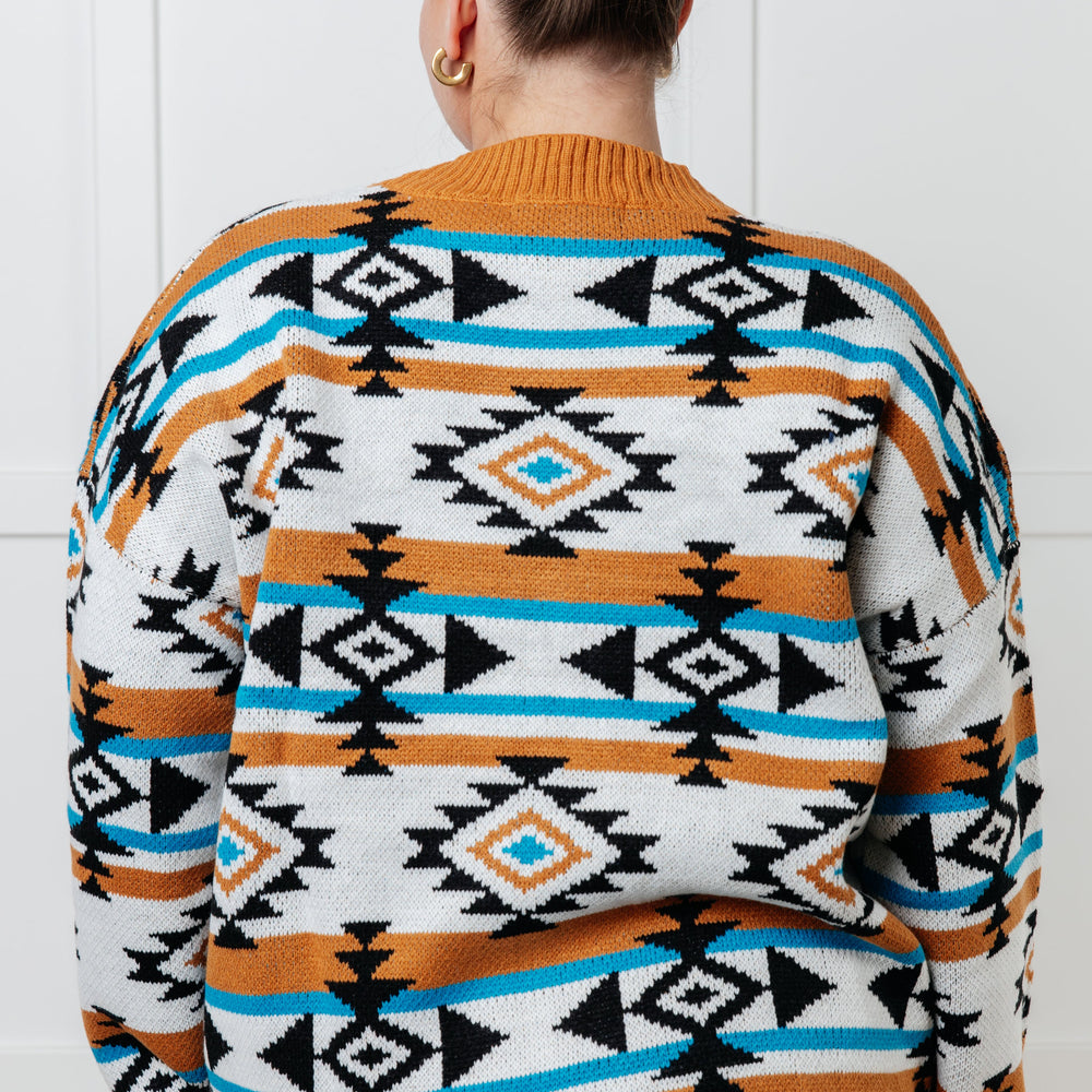 
                      
                        Desert Vibes Geometric Striped Sweater
                      
                    