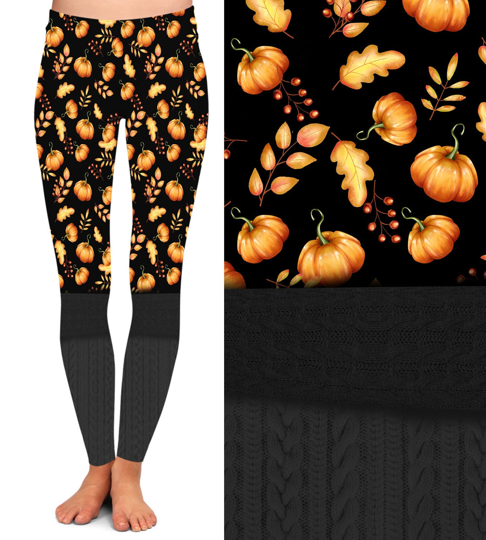 3D Pumpkins Leg Warmer - Leggings with Pockets