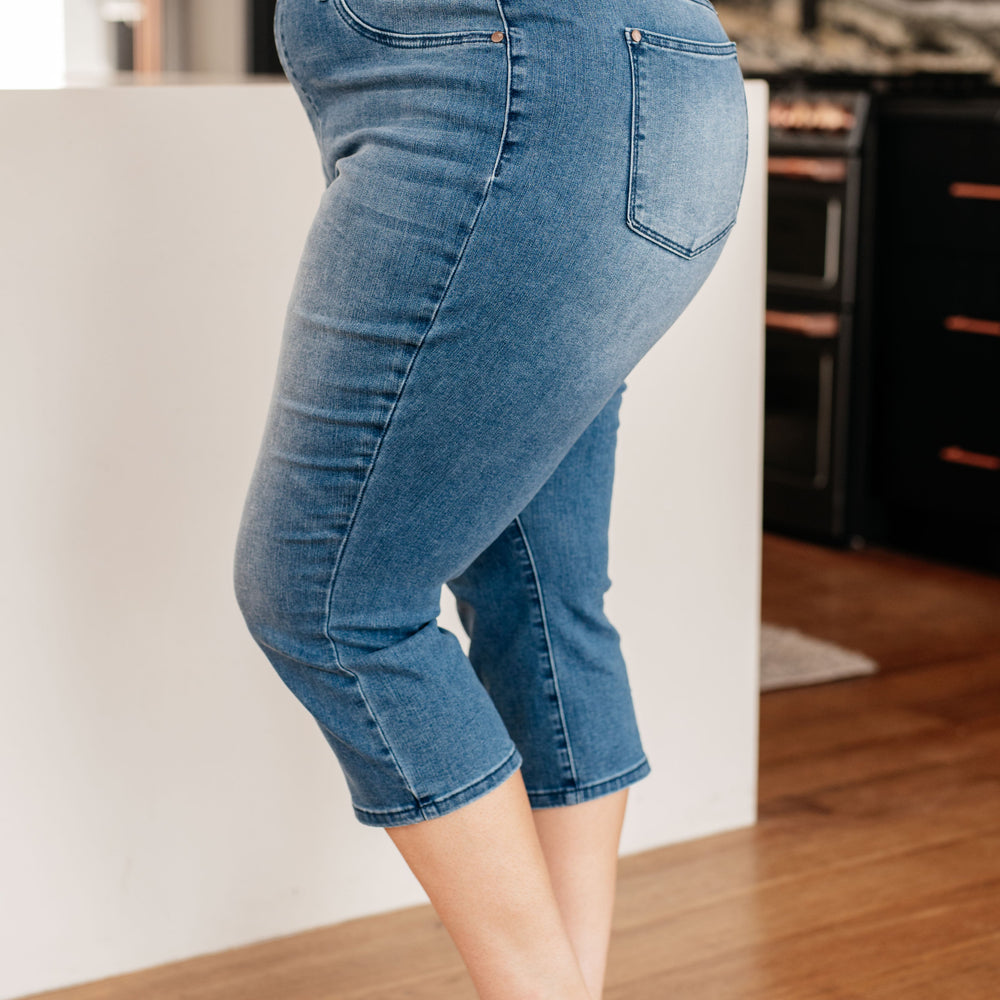 
                      
                        Emily High Rise Cool Denim Pull On Capri Jeans
                      
                    