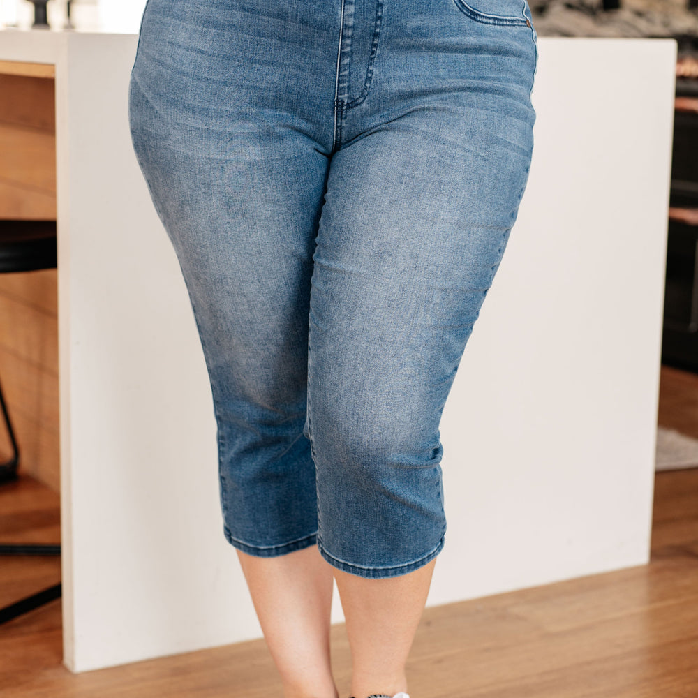 
                      
                        Emily High Rise Cool Denim Pull On Capri Jeans
                      
                    