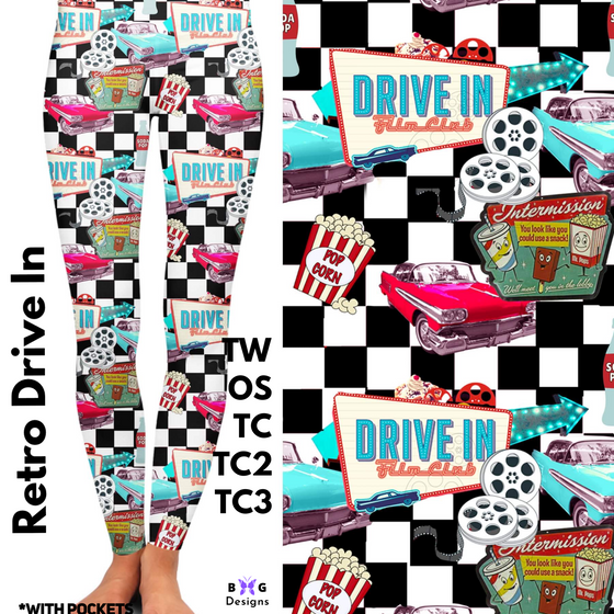 Retro Drive In - Leggings with Pockets