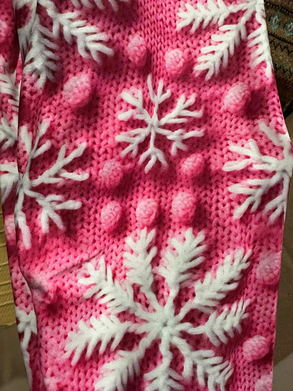 Pink Snowflake Leggings w/ Pockets