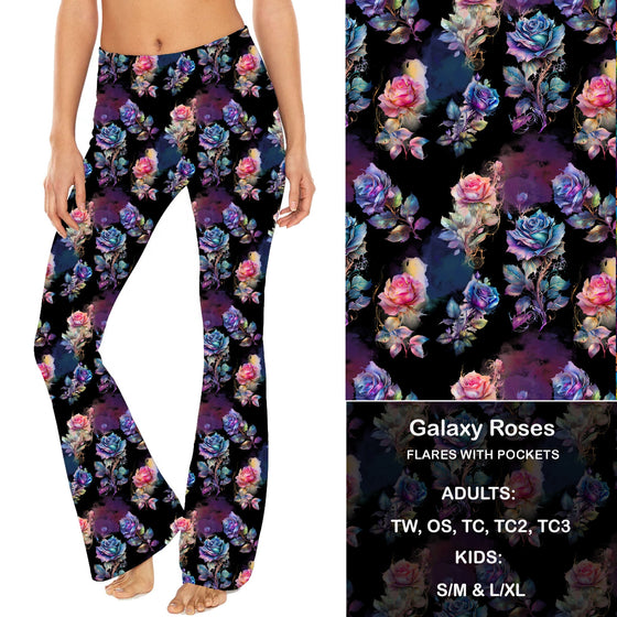 Galaxy Roses - Yoga Flares with Pockets