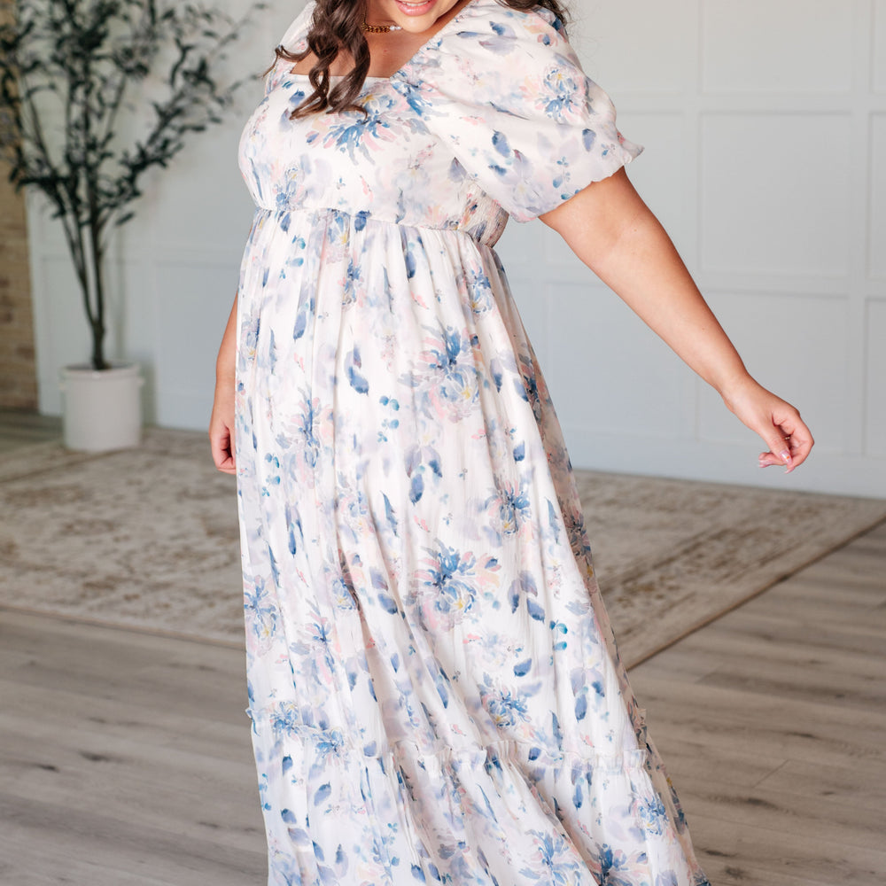 
                      
                        Gentle Yet Strong Balloon Sleeve Floral Dress
                      
                    