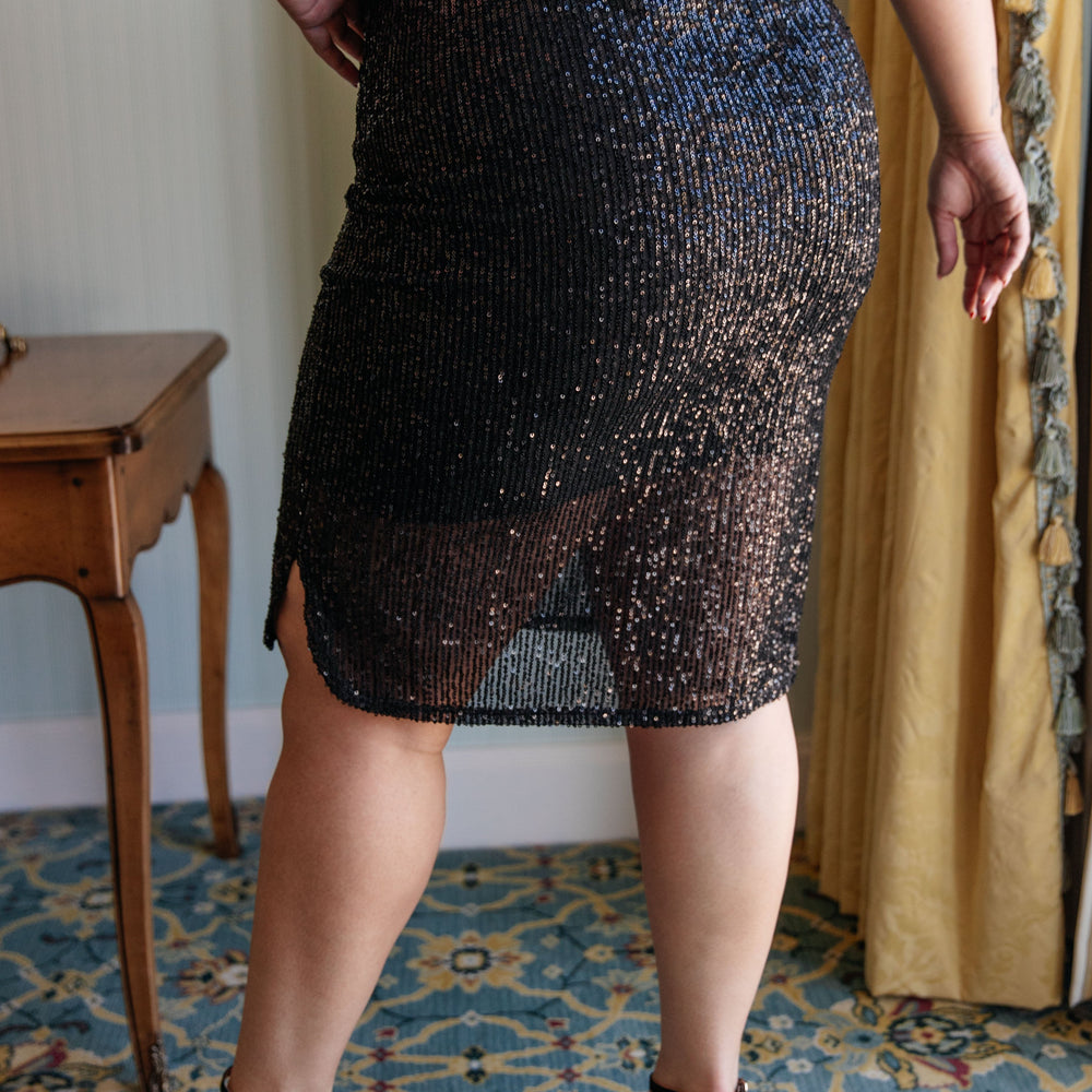 
                      
                        Gilded Age Sequin Skirt in Black
                      
                    