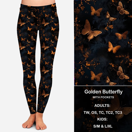 Golden Butterfly - Leggings with Pockets