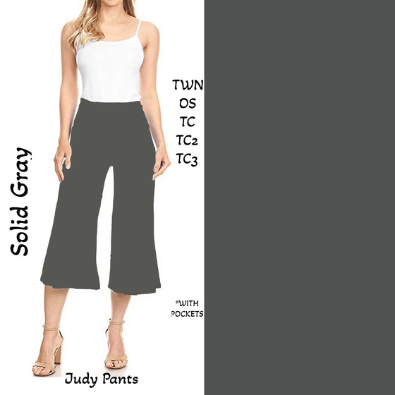 Solid Gray Judy Pants with Pockets