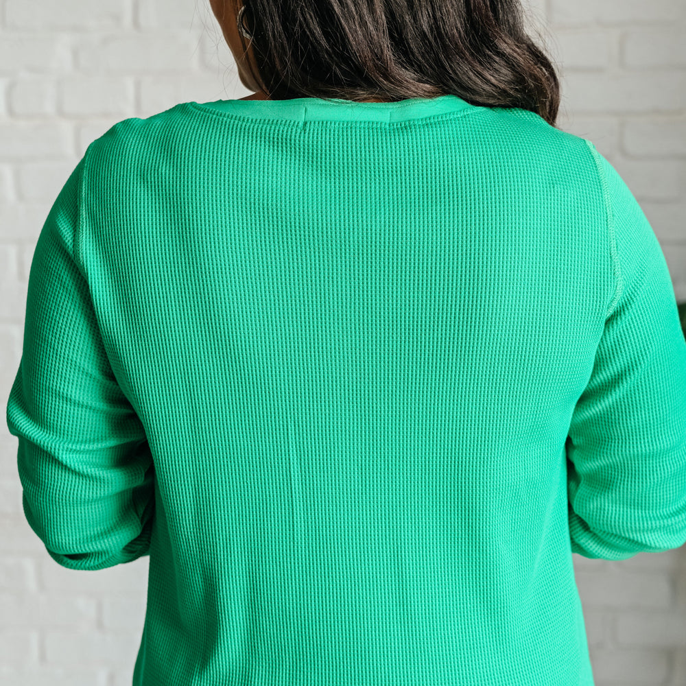 
                      
                        Greensleeves Waffle Knit Henley
                      
                    