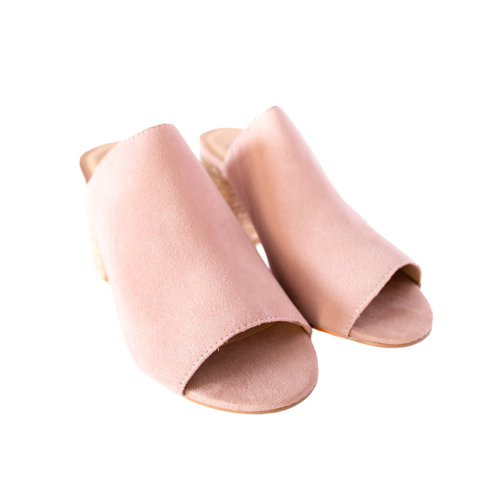 
                      
                        Helena Heeled Sandal in Blush Suede
                      
                    