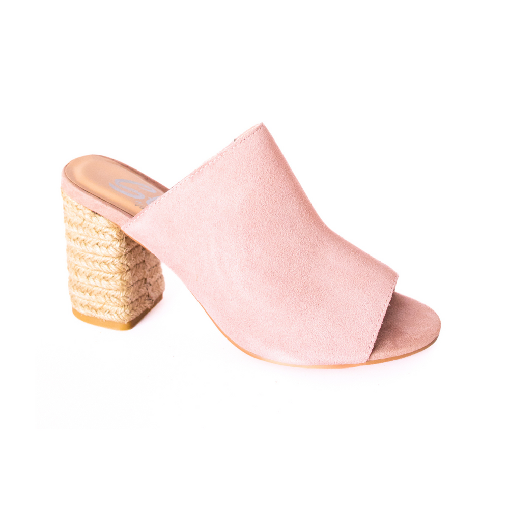 
                      
                        Helena Heeled Sandal in Blush Suede
                      
                    