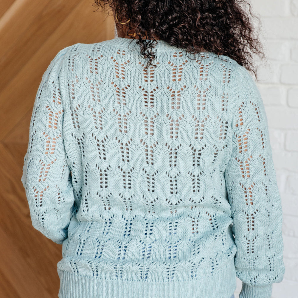 
                      
                        Hole In One Sheer Pointelle Knit Sweater
                      
                    