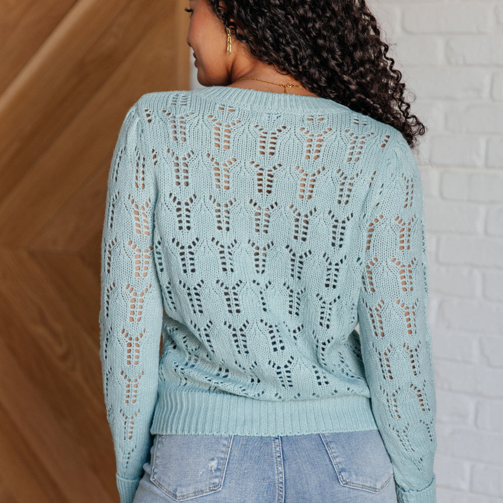 
                      
                        Hole In One Sheer Pointelle Knit Sweater
                      
                    